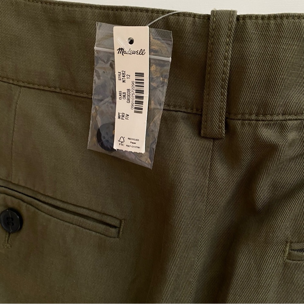 NWT 🫒 Madewell Harlow Wide-Leg Pants, Full Length, Linen Blend, Olive Green, 12 - Picture 12 of 16